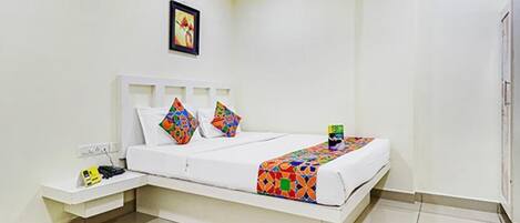 Deluxe kamer | Lakens van Egyptisch katoen, luxe beddengoed, een kluis op de kamer