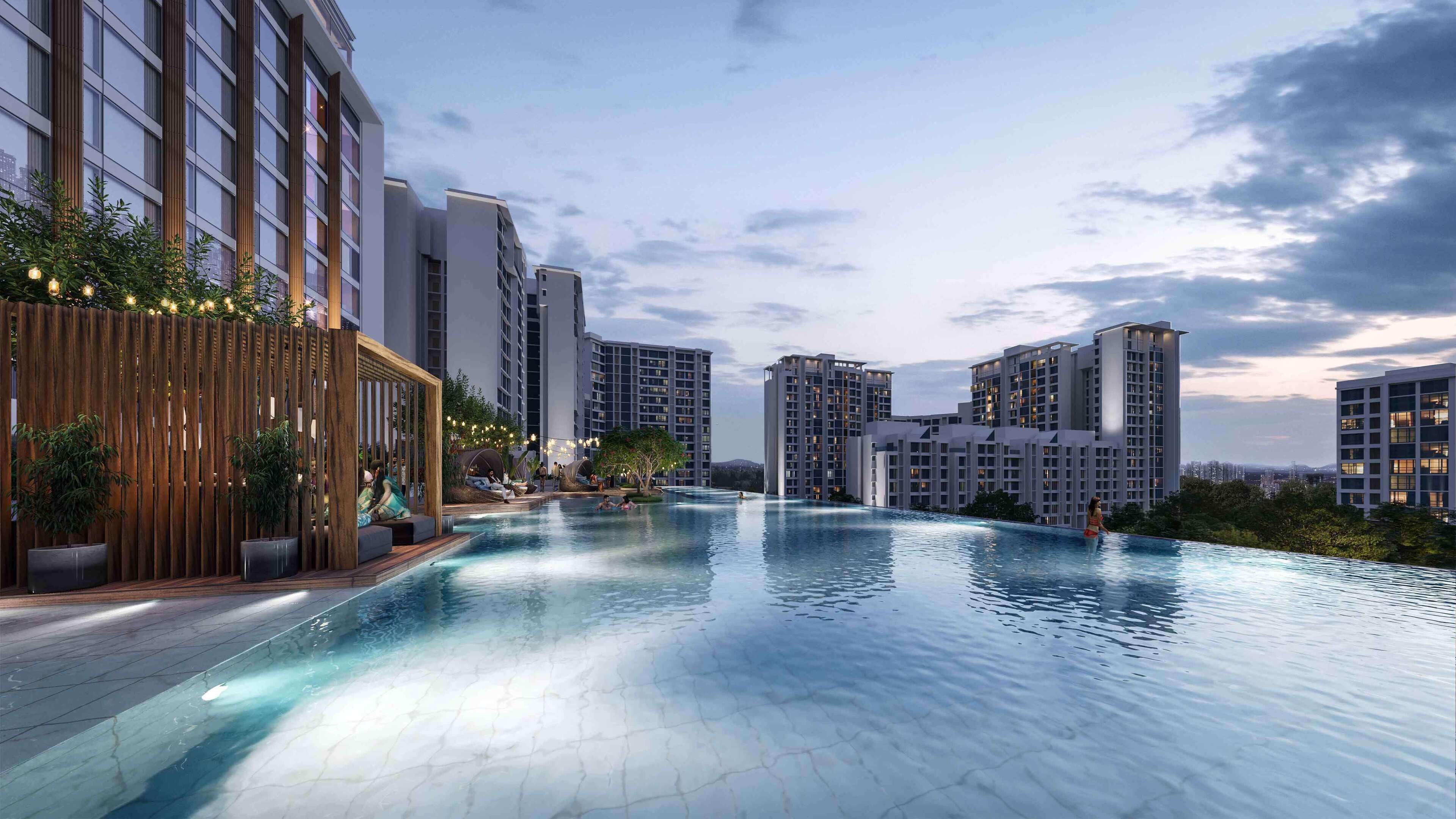 Una piscina al aire libre