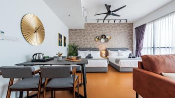 Luxury Apartment | Living area | 50-inch TV with digital channels, video game console
