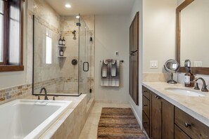 Ensemble douche/baignoire, serviettes fournies