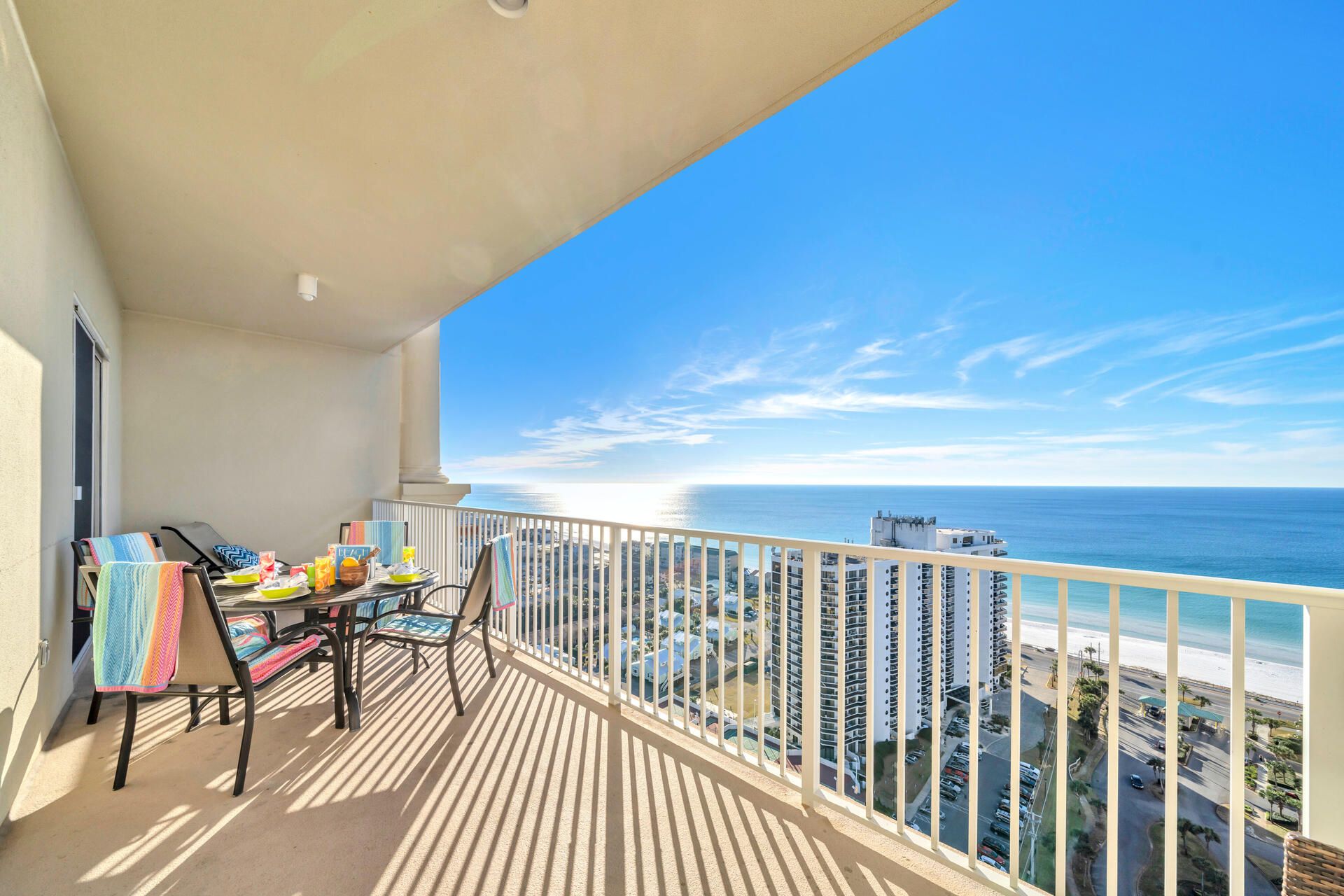 Wake up to endless gulf views from your private balcony, where morning coffee becomes extraordinary against the backdrop of sparkling blue waters.