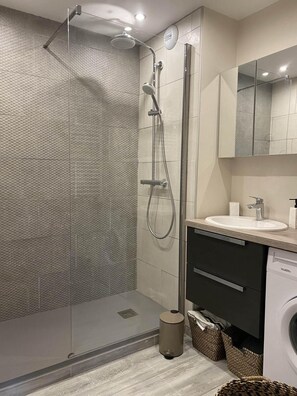 Shower, hair dryer