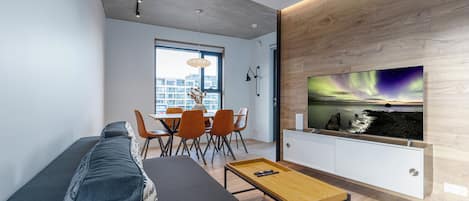 Departamento de lujo | Área de sala de estar | Televisión de pantalla plana