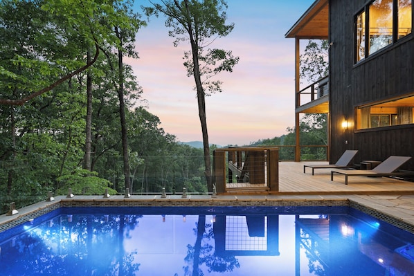 Pool - Luxury Cabin with 5* view, pool, hot tub, fire pit (Blue Ridge)