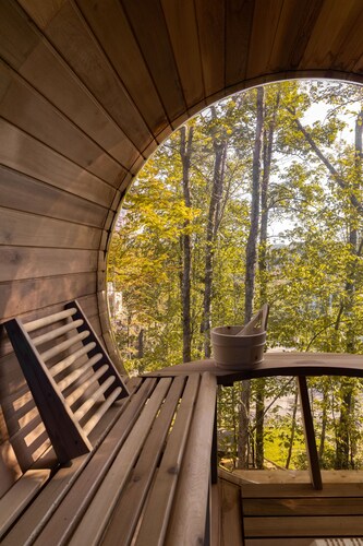 Stunning modern chalet nestled in the breathtaking Laurentian mountains.