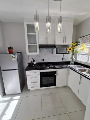 Kühlschrank, Mikrowelle, Ofen, Herdplatte