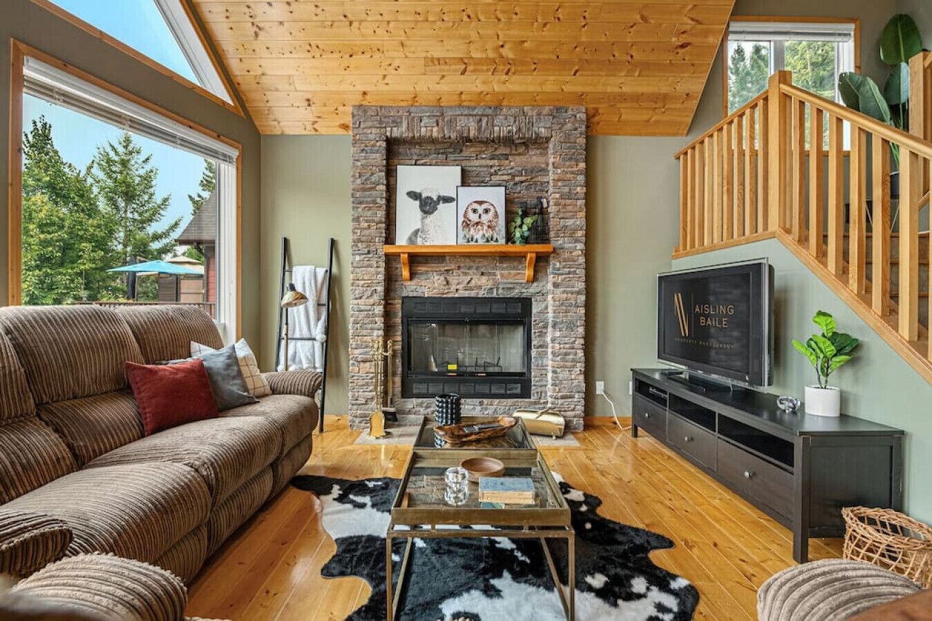 Télévision, cheminée