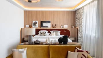 Suite Junior, 1 lit double et 1 canapé-lit | Literie de qualité supérieure, surmatelas