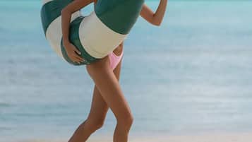 Private beach, white sand, beach yoga, beach bar