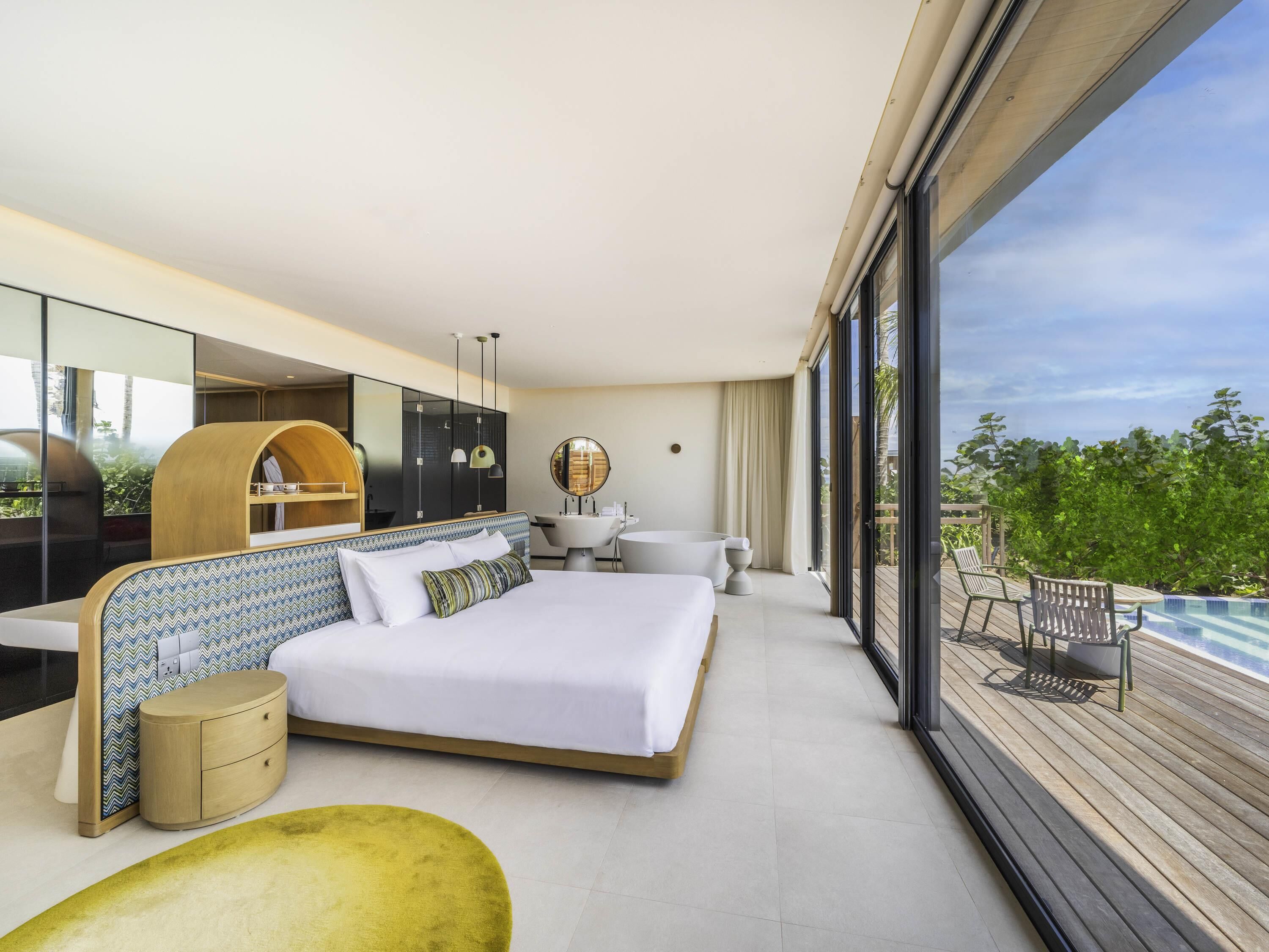 Premium bedding, memory foam beds, minibar, in-room safe