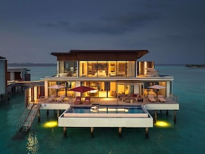 Three-Bedroom Ocean Water Pool Atelier | Premium bedding, memory-foam beds, minibar, in-room safe - SO/ Maldives (Emboodhoo)