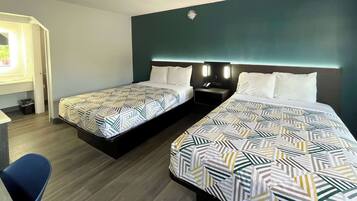 Standard Room, 2 Double Beds, Non Smoking, Refrigerator & Microwave | Bed sheets