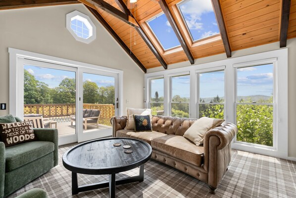 Smart TV, fireplace, video games, books