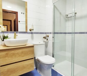 Ducha, secador de pelo y toallas