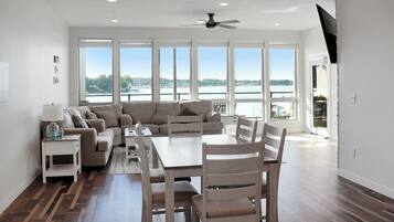 Smart TV, fireplace, video games, stereo