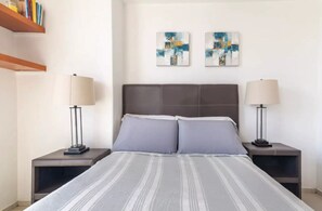 1 bedroom, iron/ironing board, internet, bed sheets