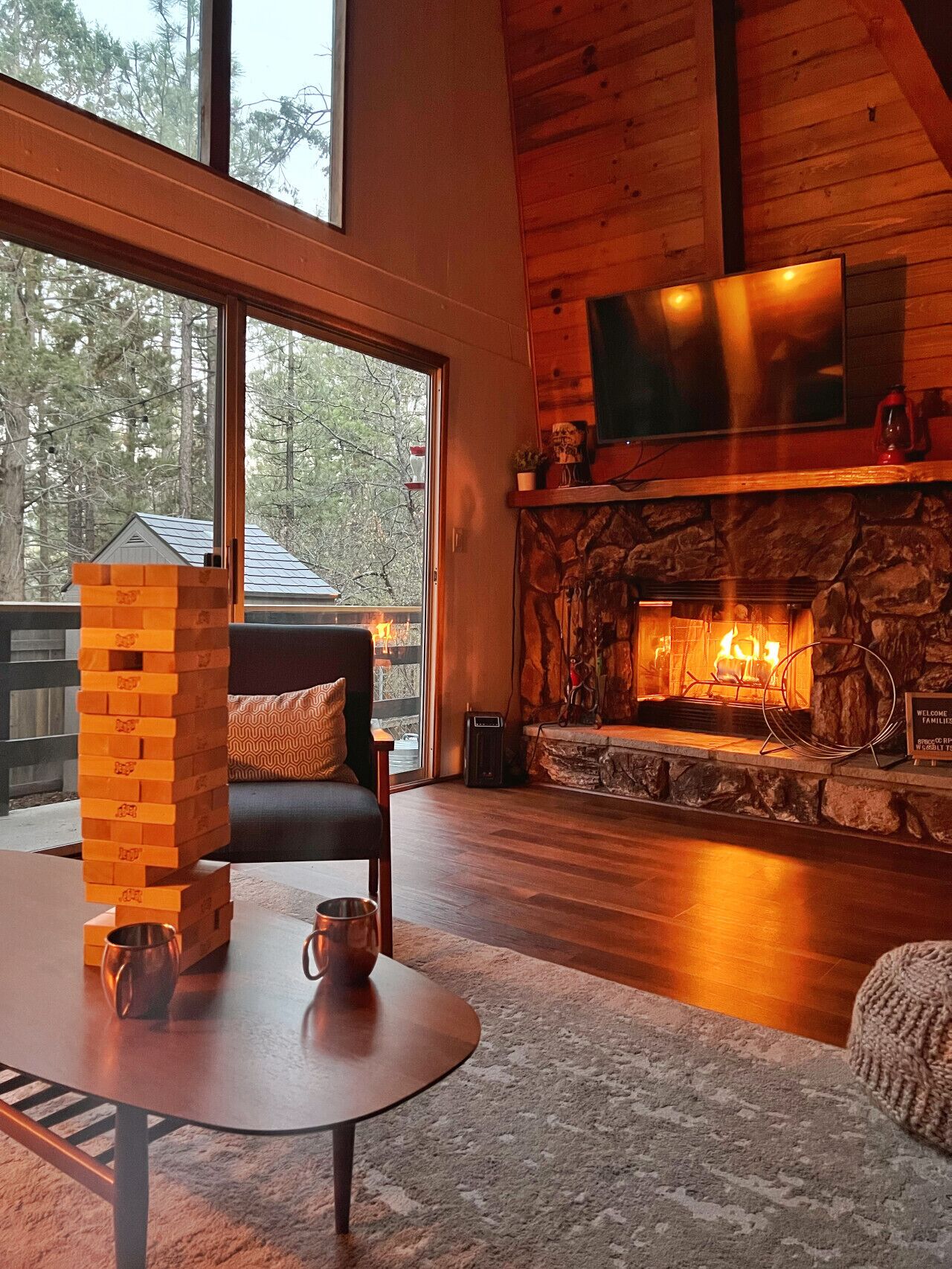 Enjoy the cozy fire