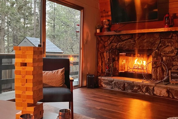 Enjoy the cozy fire