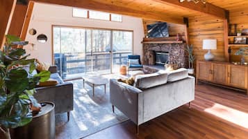 Smart TV, fireplace, video games