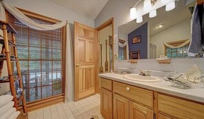 Hair dryer, towels, toilet paper