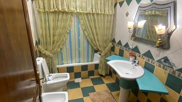 Haartrockner, Bidet, Handtücher, Seife