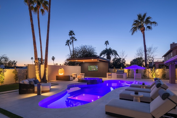 Outdoor pool, a heated pool