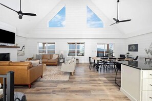 Smart TV, fireplace, video games