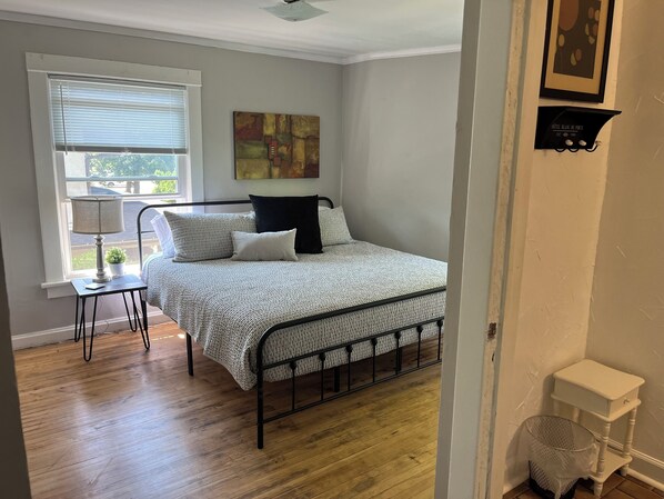 1 bedroom, iron/ironing board, travel crib, WiFi