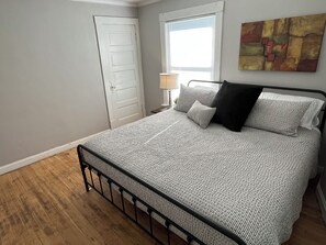 1 bedroom, iron/ironing board, travel crib, WiFi