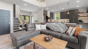 Smart TV, fireplace, video games, books