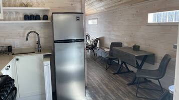 Fridge, microwave, coffee/tea maker