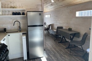 Fridge, microwave, coffee/tea maker