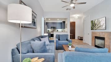 Fernseher, Kamin, Arbeitsbereiche