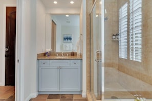 Bathtub, hair dryer, towels