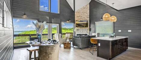 TV, fireplace, offices