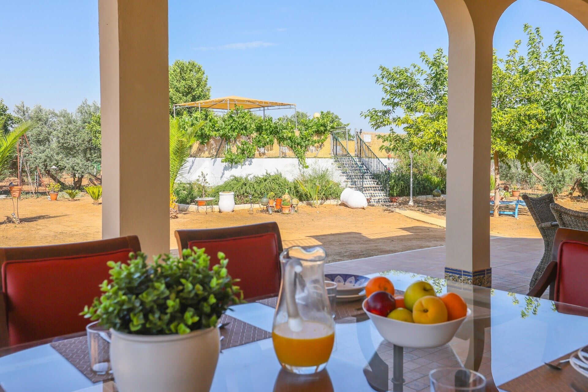 屋外ダイニングエリア