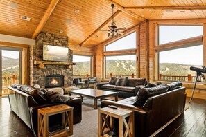 Smart TV, fireplace, printers