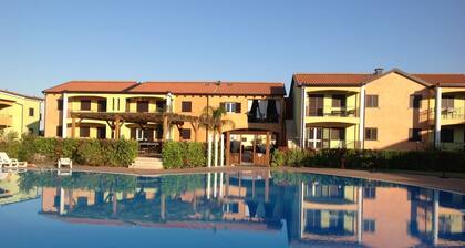 Vacation home in the village blue shore 500 m from the sea with beautiful swimming pool