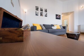 Deluxe Condo | Living area | 55-inch Smart TV with digital channels - notaMi - Cinque Vie Top Floor City Center (Milan)