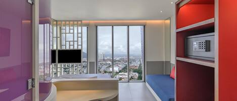 Deluxe Room, Multiple Beds, City View | Premium bedding, down comforters, memory foam beds, minibar