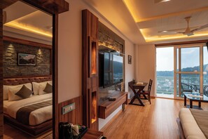 Chambre Luxe, 1 très grand lit, vue montagne