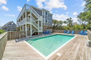 Outdoor pool, a heated pool - Canalfront Frisco Home with Private Pool, Elevator, Private Boat Dock, Game Room (Frisco)