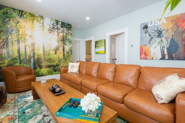 Summer chill zone activated! ☀️ Kick back on the plush sofa and binge your favorite shows on the Smart TV, relaxation mode: ON. #SummerVibes #CozyNights