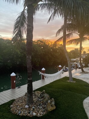 Property grounds - Tropical waterfront oasis with private dock, pool, waterfall spa, tiki huts. (Jupiter)