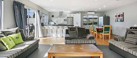 TV, DVD player, books