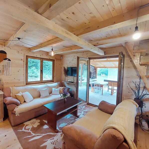 Living area - Cozy getaway house surrounded by forest and meadows (Tvrdimici)