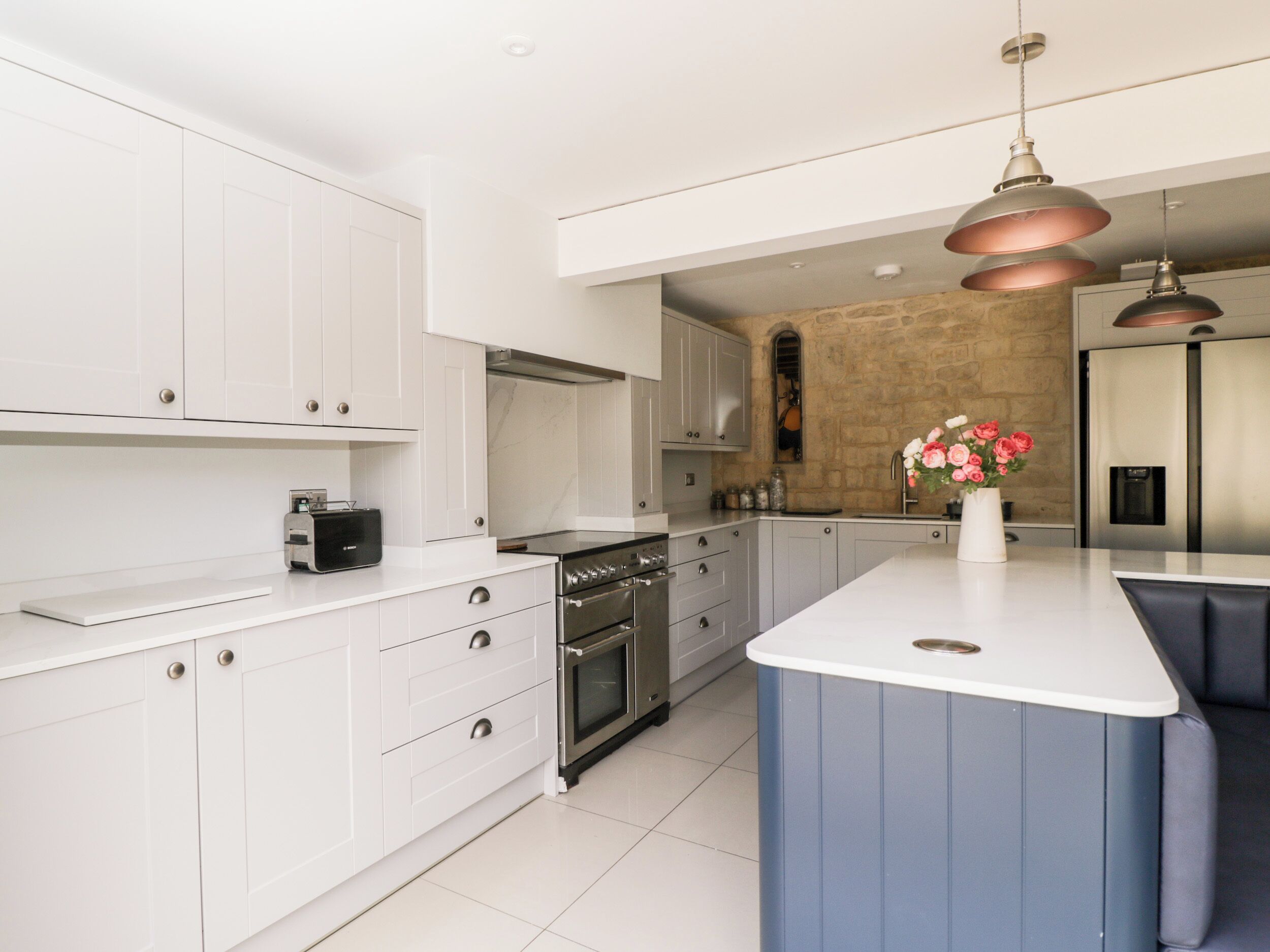 Fridge, dishwasher, electric kettle, toaster