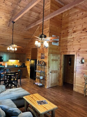 Living area - Cozy mountain cabin 15 minutes from historic downtown, 3 miles from ORV PARK  (Hot Springs National Park)