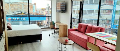 Loft Queen Bed | Wohnbereich