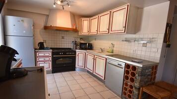 Een microgolfoven, een vaatwasser